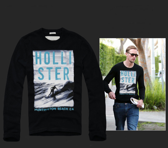 Hollister Hombres De Cuello Redondo Largo Remera HCO3810